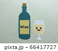 グラスに入った白ワインとボトル グラスに入った白ワインとボトル 66417727