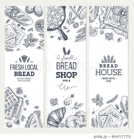 Bakery background. Linear graphic.  66417778