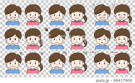 男の子と女の子の表情 イラスト 66417909