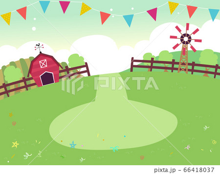 Party Farm Theme Buntings Background Illustrationのイラスト素材