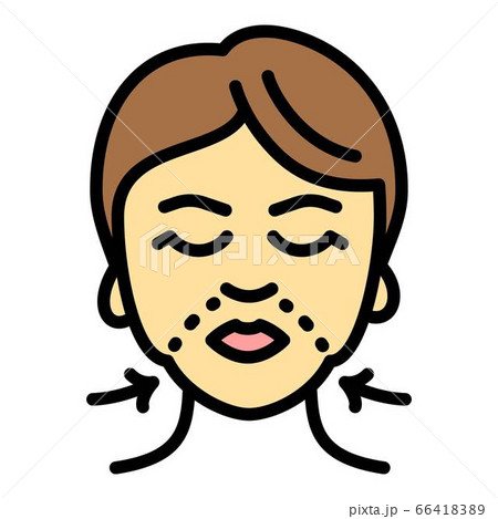Face lifting treatment icon, outline style Face lifting treatment icon, outline style 66418389