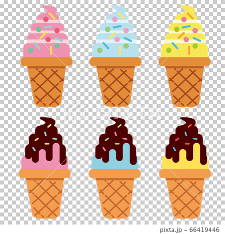 ソフトアイスクリームセットのイラスト素材