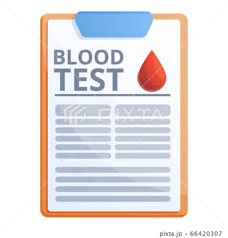 Blood test result icon, cartoon style 66420307