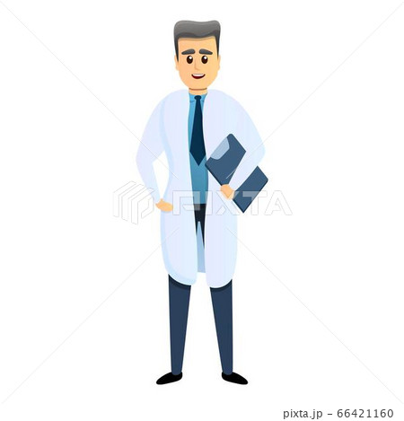 Senior man doctor icon, cartoon style 66421160