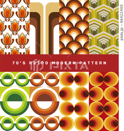 70年代 昭和レトロなパターン素材のイラスト素材