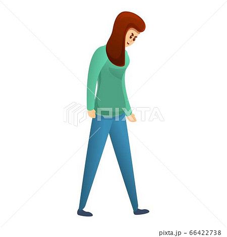 Feeling crazy woman icon, cartoon style 66422738