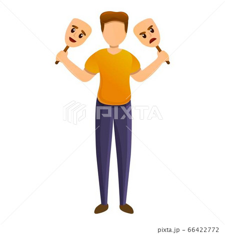 Mental bipolar disorder icon, cartoon style Mental bipolar disorder icon, cartoon style 66422772