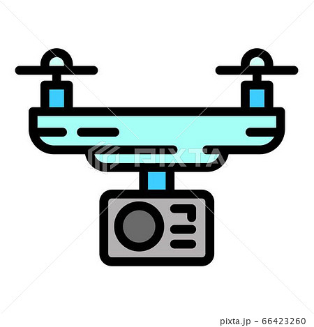 Professional drone camera icon, outline style Professional drone camera icon, outline style 66423260