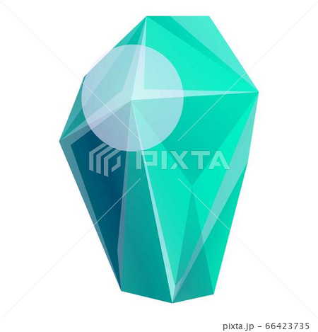 Natural green crystal icon, cartoon style Natural green crystal icon, cartoon style 66423735