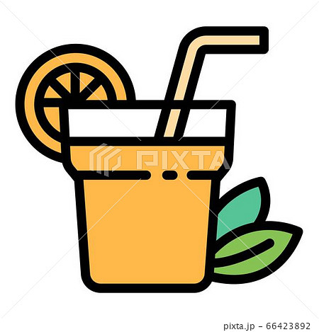 Orange cocktail icon, outline style 66423892