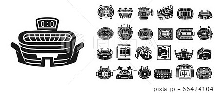 Arena icons set, simple style 66424104
