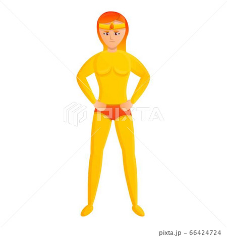 Woman superhero icon, cartoon style 66424724