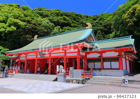 【山口県】晴天下の赤間神宮 拝殿 【山口県】晴天下の赤間神宮 拝殿 66427123