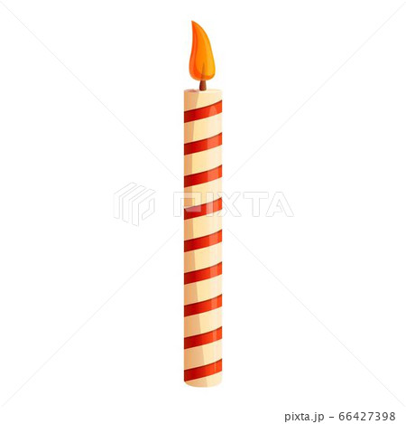 Holiday candle icon, cartoon style 66427398
