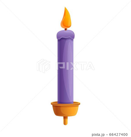 Violet birthday candle icon, cartoon style Violet birthday candle icon, cartoon style 66427400