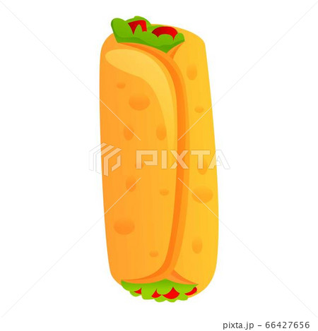 Mexican burrito icon, cartoon style 66427656