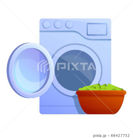 Washing machine and money icon, cartoon style 66427752