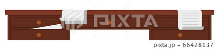 Wooden desk with paper notes vector icon flat isolated 66428137