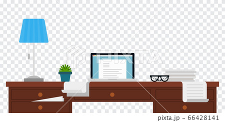 Wooden retro table writer vector illustration in flat design. Wooden retro table writer vector illustration in flat design. 66428141