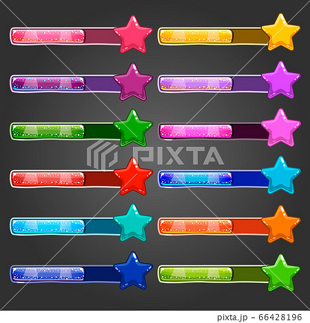 Big set game resource bar with cartoon stars Big set game resource bar with cartoon stars 66428196