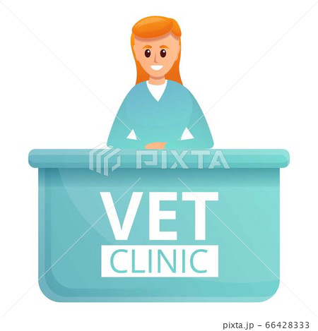 Vet clinic reception icon, cartoon style 66428333