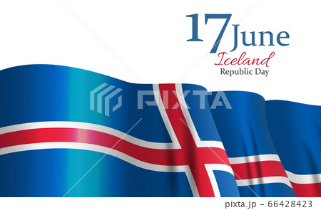 June 17 Iceland Republic Day Background. Vector