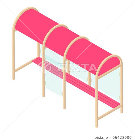 Bus stop icon, isometric style 66428600