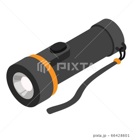 Toy flashlight icon, isometric style 66428601
