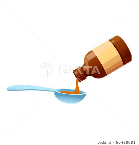 Cough syrup mixture icon, cartoon style Cough syrup mixture icon, cartoon style 66428681
