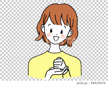 Young woman convinced with a smile 66429428