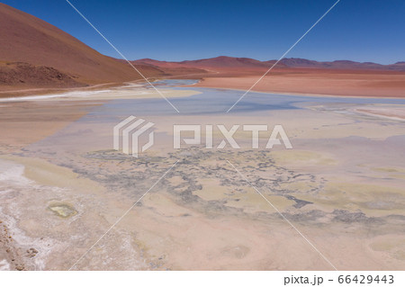Aerial shot at Polques hot springs - South of Bolivia. 66429443