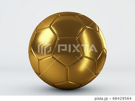 Gold soccer ball on white background.のイラスト素材