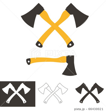 Two crossed axes isolated on white. 66430021