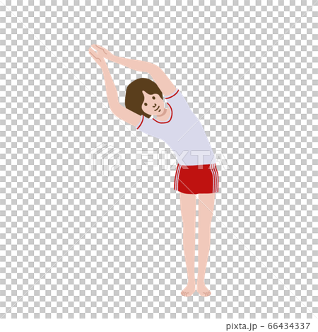 体操 ヨガ 三日月のポーズ 女の子 イラスト 体操 ヨガ 三日月のポーズ 女の子 イラスト 66434337