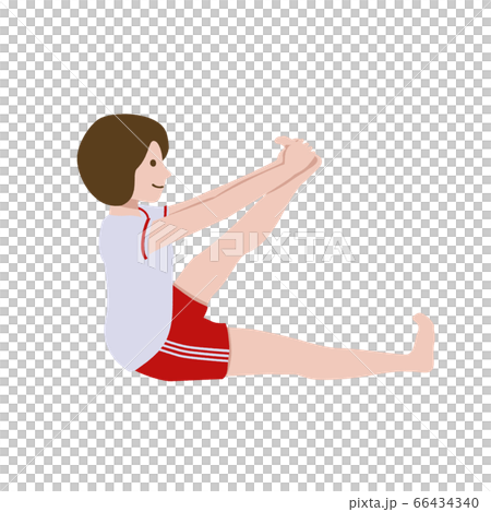 体操 ヨガ サギのポーズ 女の子 イラストのイラスト素材 66434340 Pixta