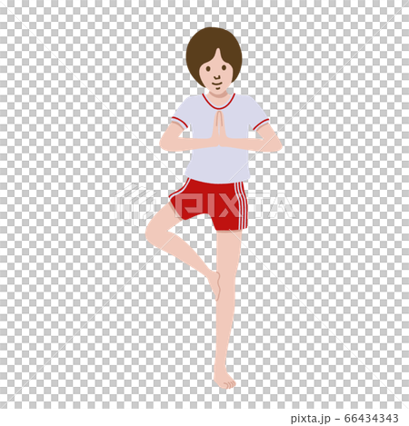 Gymnastics yoga tree pose girl illustration 66434343