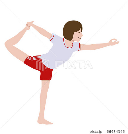 体操 ヨガ ダンサーのポーズ 女の子 イラストのイラスト素材