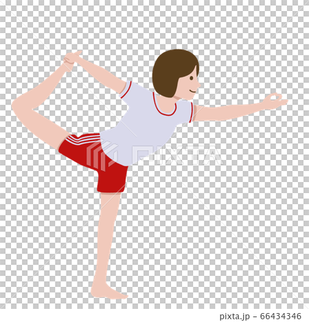 体操 ヨガ ダンサーのポーズ 女の子 イラストのイラスト素材