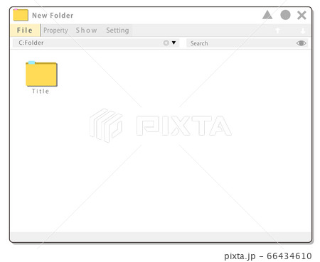 架空のデスクトップ フォルダーの画面風フレーム素材のイラスト素材
