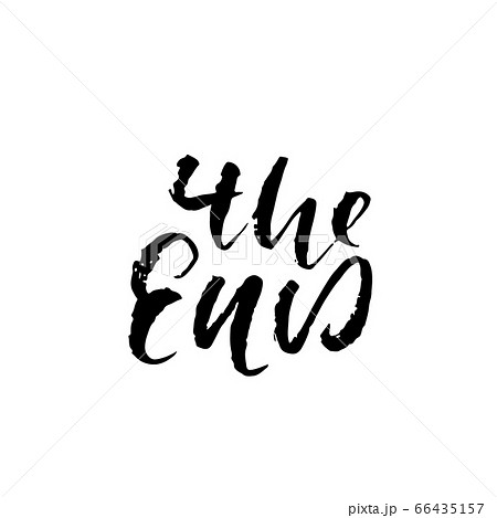 The End Hand Drawn Dry Brush Lettering のイラスト素材