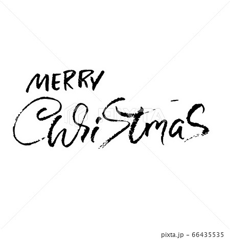 Hand drawn phrase Merry Christmas. Modern dry brush lettering design. Vector typography vector illustration. 66435535