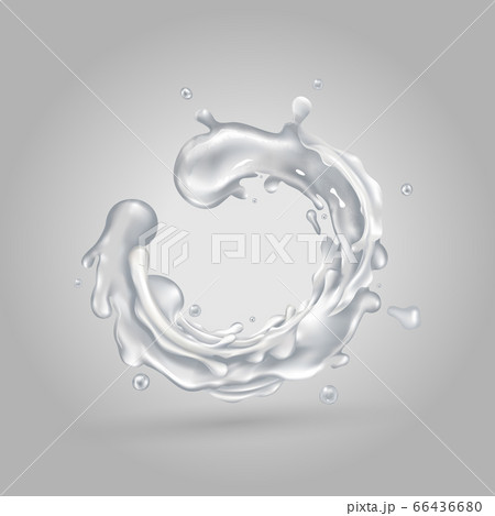 Milk splash circle on a gray background 66436680