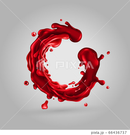 Cherry juice splash circle on a gray background Cherry juice splash circle on a gray background 66436737
