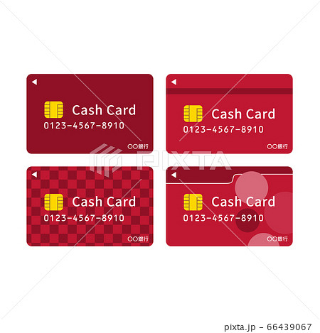 赤色のキャッシュカード イメージ イラストのイラスト素材