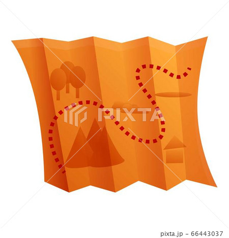 Camping map icon, cartoon style 66443037