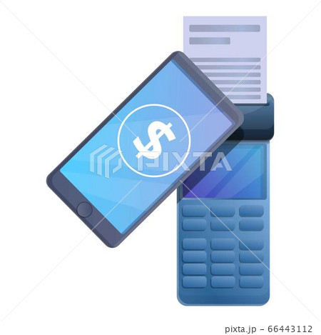 Smartphone terminal payment icon, cartoon style Smartphone terminal payment icon, cartoon style 66443112