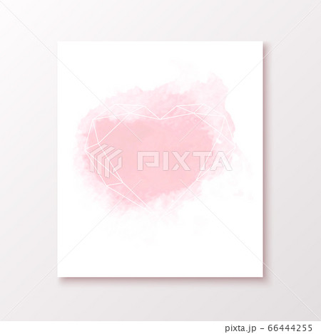 Watercolor spot with white polygonal heart Watercolor spot with white polygonal heart 66444255