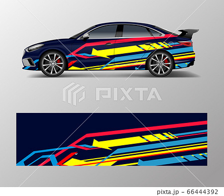wrap design for custom sport car. Sport racing car wrap design for custom sport car. Sport racing car 66444392