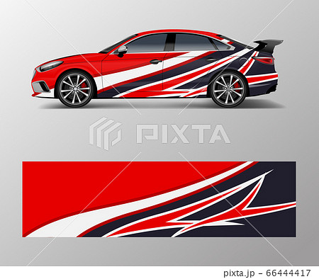Abstract Sport racing car wrap decal and sticker 66444417