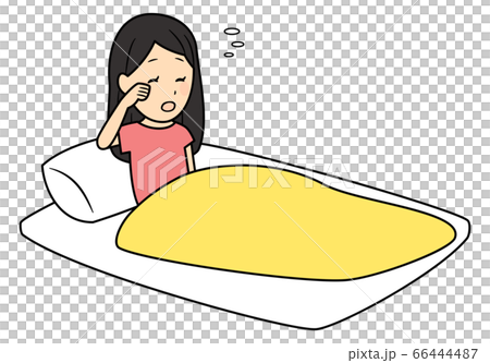 朝起きた女性 のイラスト素材